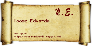 Moosz Edvarda névjegykártya